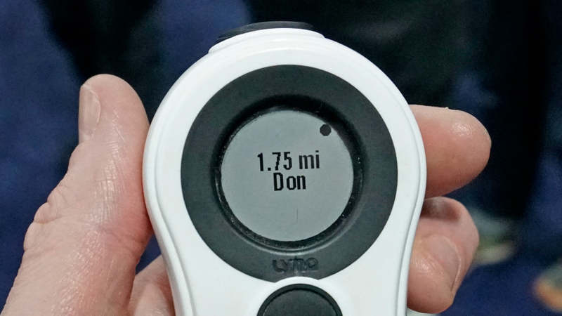 As you get closer to a friend, the LynQ’s moving dot gets larger and larger so you can easily tell if you’re going the right way.